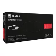 Púdermentes Nitril Kesztyű Black L – latex mentes allergiamentes védőkesztyű körösöknek