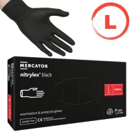 Púdermentes Nitril Kesztyű Black L – latex mentes allergiamentes védőkesztyű körösöknek