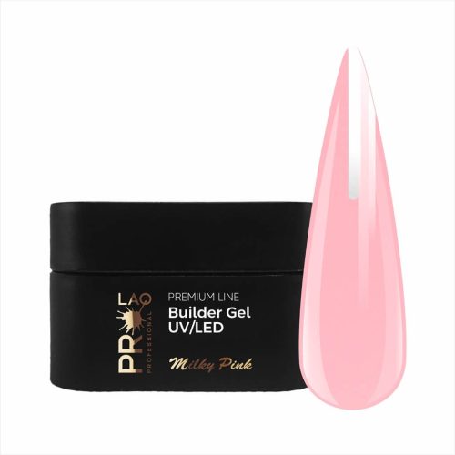 PRO-LAQ Premium Line Egyfázisú Építő Zselé Milky Pink – professzionális építő zselé