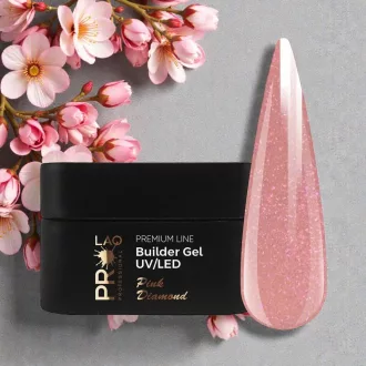 PRO-LAQ Pink Diamond 50g csillámos egyfázisú építőzselé