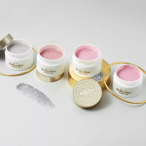Clavier Reflective Építőzselé – Candy Delight 30g: Flash & Shine pelyhes fényvisszaverő zselé körömépítéshez