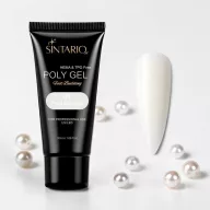Sintario Polygél Pearl Shimmer – tiszta fehér árnyalat sűrű ezüstös csillámmal, 30ml
