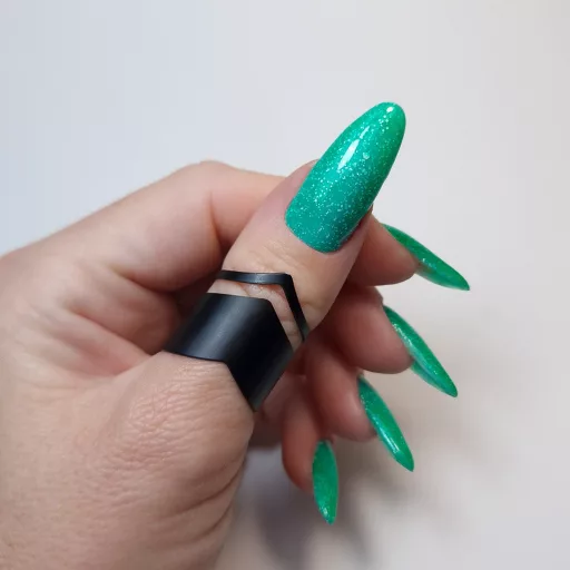 Candy Nail Gél Candy Mint HEMA Free zöld fehér szemcsés díszítő zselé