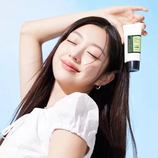 COSRX Aloe Soothing fényvédőkrém SPF50+ PA+++ aloe verával érzékeny bőrre