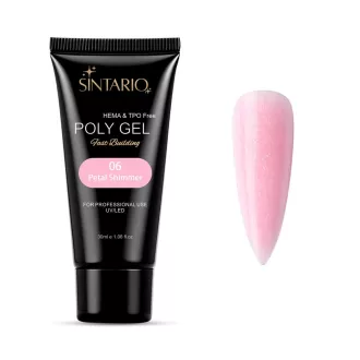 Sintario Polygél Petal Shimmer – pasztell rózsaszín HEMA mentes polygél