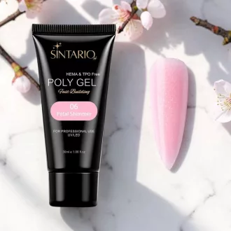 Sintario Polygél Petal Shimmer – pasztell rózsaszín HEMA mentes polygél