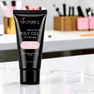 Sintario Polygél Blush Shimmer – halvány meleg rózsásfehér árnyalat finom ezüstös csillámmal, 30ml