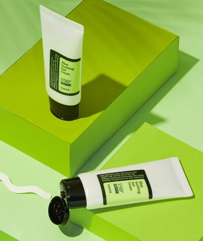 COSRX Aloe Soothing fényvédőkrém SPF50+ PA+++ aloe verával érzékeny bőrre