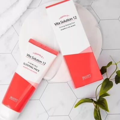 JIGOTT Vita Solution 12 éjszakai feszesítő arcmaszk homoktövissel és kollagénnel