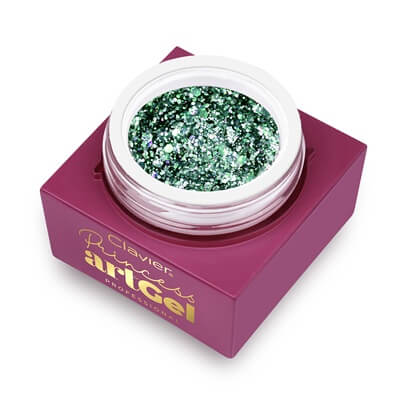 Art Gél Princess - Fiona zöld glitter zselé friss, kreatív körmökhöz