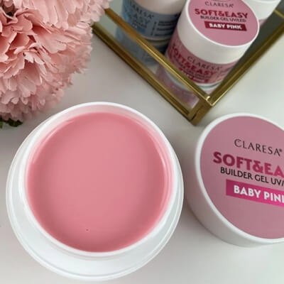 Claresa Soft&Easy Builder zselé Baby Pink – professzionális körömépítéshez