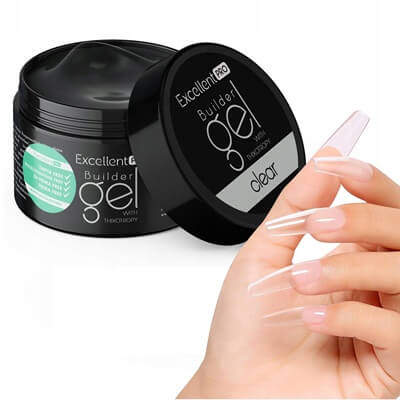 Excellent PRO egyfázisú tixotróp építőzselé Clear 50g kristálytiszta árnyalatban