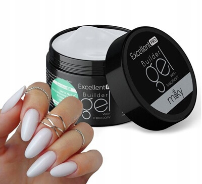 Excellent PRO egyfázisú tixotróp építőzselé Milky 50g tejes-fehér árnyalatban
