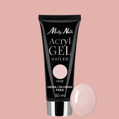 Molly Nails Akryl Gél Nude 30ml HEMA mentes építő gél műkörömhöz