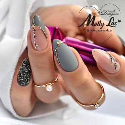 MollyLac Géllakk Luxury Grey Nr. 6 – Krémes, luxus szürke árnyalat pasztell színekhez