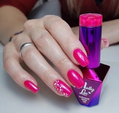 MollyLac Géllakk Raspberry Kiss 312 – csillámos málnaszínű géllakk