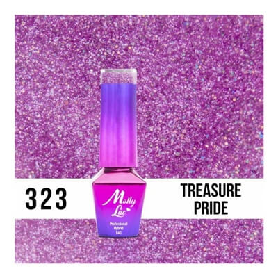 MollyLac Géllakk Treasure Pride Nr. 323 – holografikus rózsaszínes-lila árnyalat