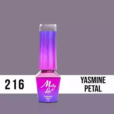 MollyLac Géllakk - Yasmine Petal Nr. 216 romantikus világoslila szürke tónussal