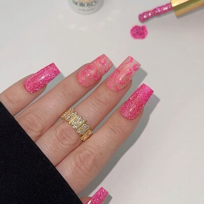 NailSology® Lambada Pink Nr. 129 pink reflektív géllakk – feltűnő ragyogás