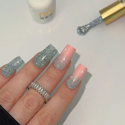 NailSology® Sea Life Blue Nr. 124 ezüstös-kék reflektív géllakk – flash hatás