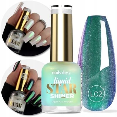 Nailsology Star Shiner Lacerta L02 – Folyékony effect por tükörfényű géllakk és zselés körmökhöz