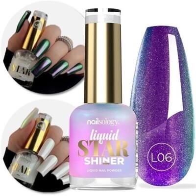 Nailsology Star Shiner Virgo L06 – Folyékony effect por gyöngyházfényű, fémes körömdíszítéshez