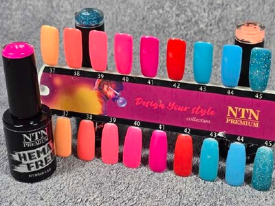 NTN Premium UV/LED Géllakk 38# – intenzív korall szín, HEMA mentes