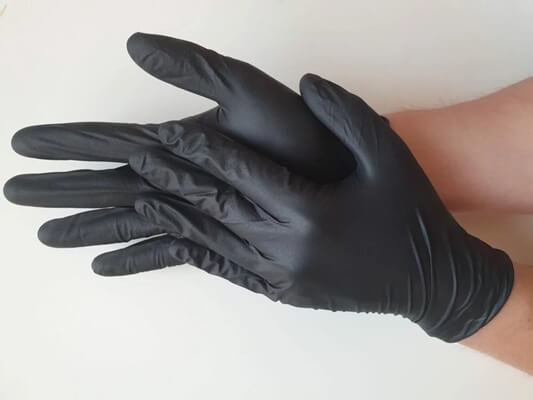 Púdermentes nitril kesztyű Black M latexmentes kivitelben