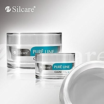 Silcare Pure Line Clear Építőzselé 15g – önterülő savmentes átlátszó építőzselé