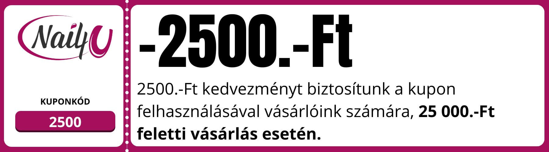Kedvezményes kuponkód 25 ezer forint vásárlás felett