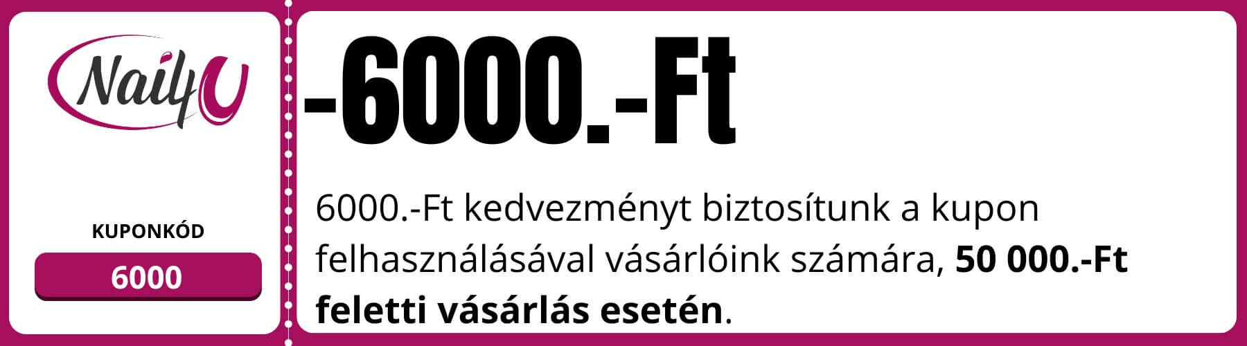 Kedvezmény kupon 50 ezer forint feletti vásárlásra