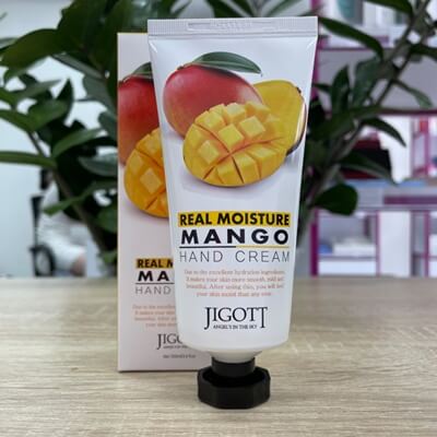 Jigott Real Moisture Mangó kézkrém természetes koreai kézápolás