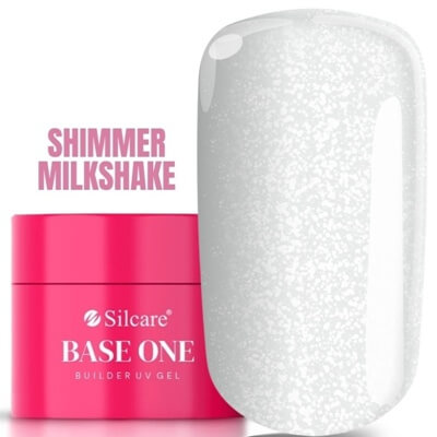 Silcare Base One Shimmer Milkshake csillámos tejfehér építőzselé